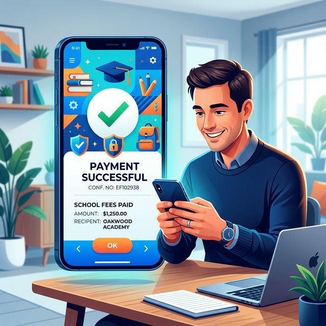 Mobile fee payment illustration